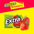 EXTRA SOURS Strawberry Sugar Free Chewing Gum – Strawberry (10 Packs)