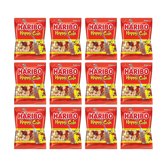 HARIBO Happy Cola Sweet Gummy Candy 5 oz (12 - Pack)