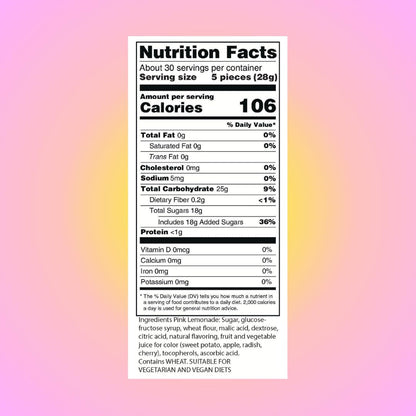 Sour Power - Pink Lemonade Straws (24 Pack)