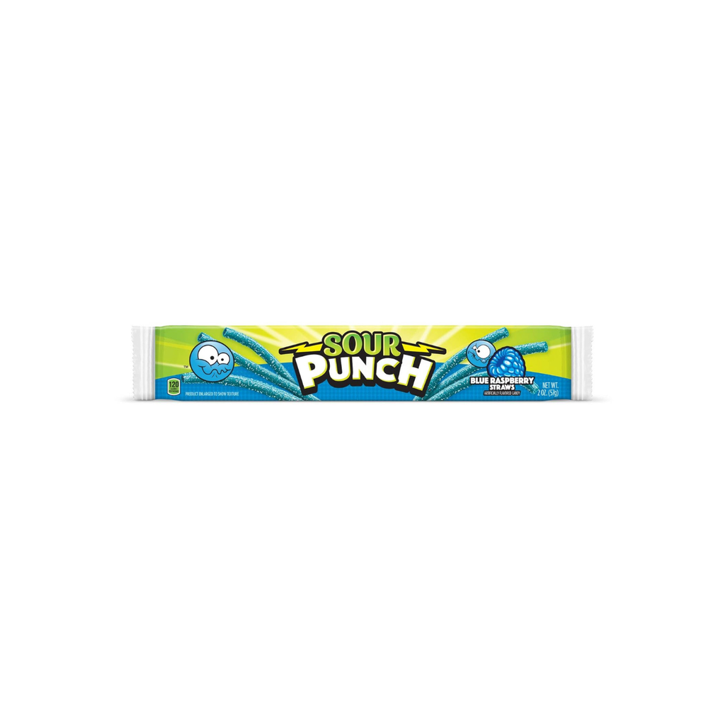 Sour Punch Straws – Blue Raspberry, (24 Pack)