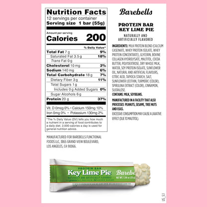 Barebells Protein Bar - Key Lime Pie - 20g Protein (12 Bars)