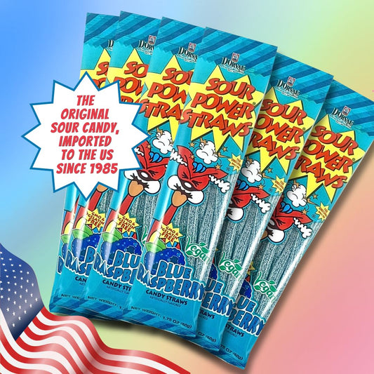Sour Power - Blue Raspberry Straws (24 Pack)
