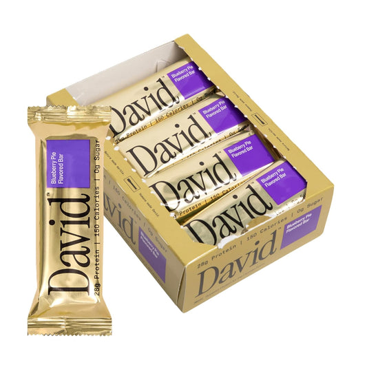 David Protein Bar - 28g Protein - Blueberry Pie (12 Bars)