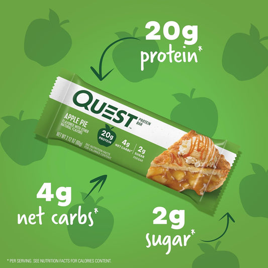 Quest Apple Pie Protein Bars – High Protein, Low Carb Bars (12 Count)