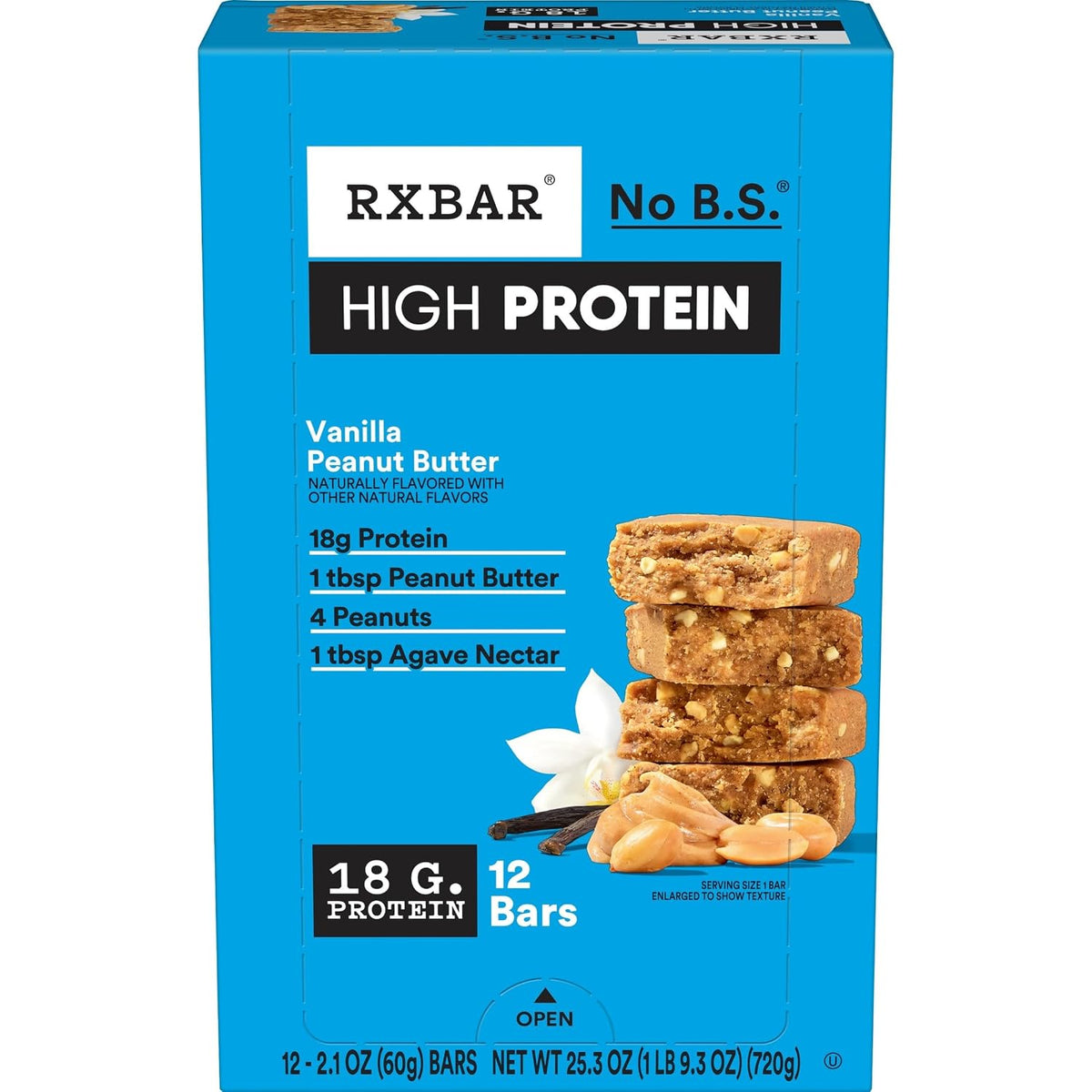 RXBAR HIGH PROTEIN Bars – Vanilla Peanut Butter (12 Bars)
