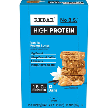 RXBAR HIGH PROTEIN Bars – Vanilla Peanut Butter (12 Bars)