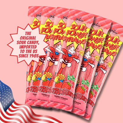 Sour Power - Strawberry Straws (24 Pack)