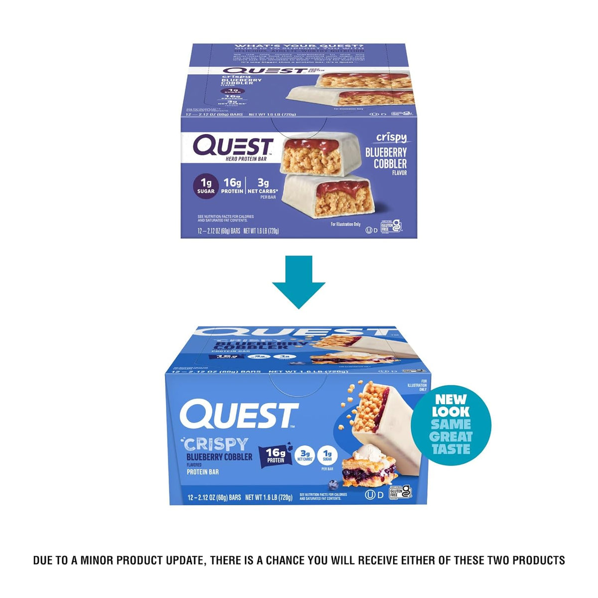 Quest Nutrition Crispy Protein Bar - Blueberry Cobbler (12 Count)