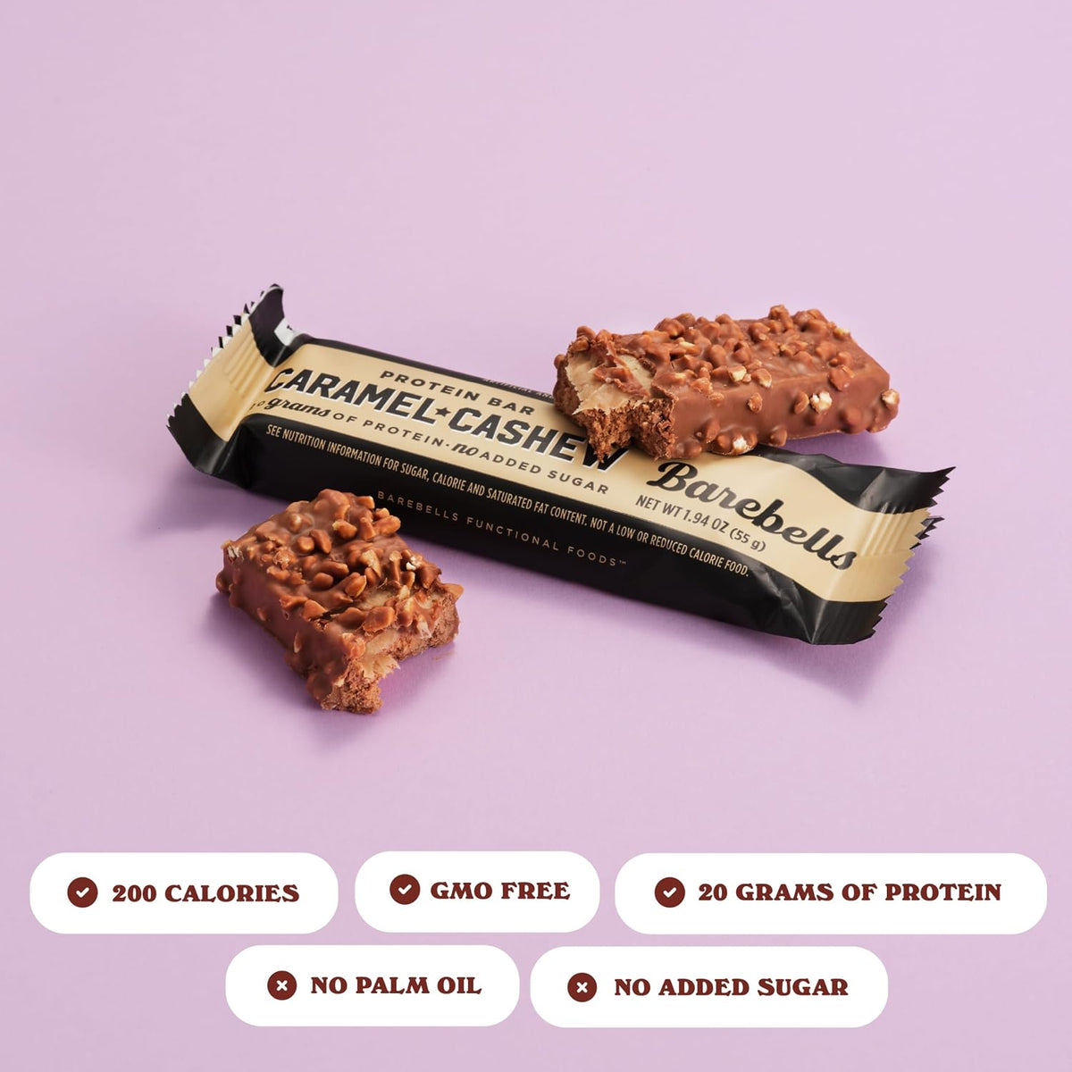 Barebells Protein Bars Caramel Cashew – 20g Protein (12 Bars)