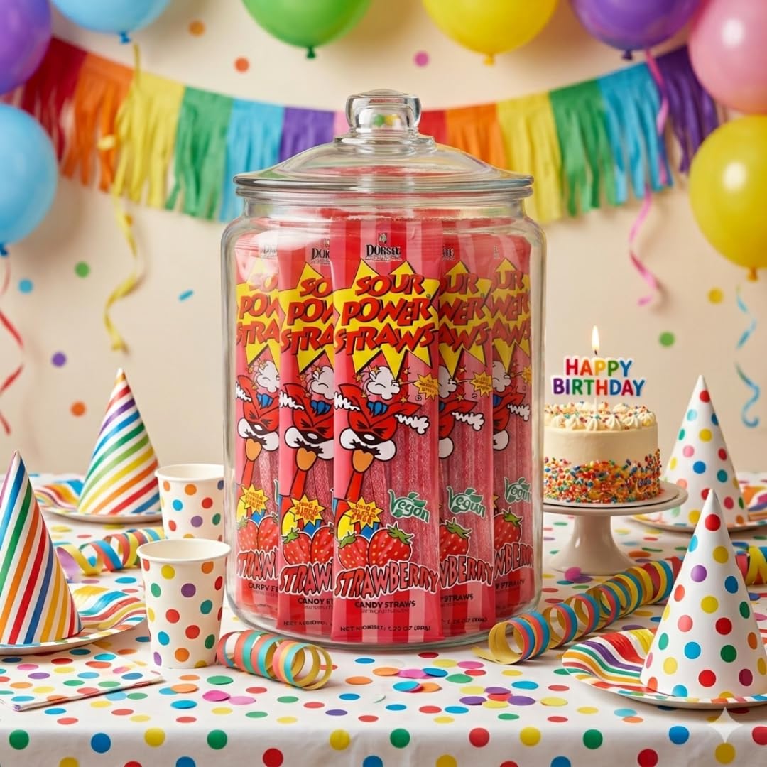 Sour Power - Strawberry Straws (24 Pack)