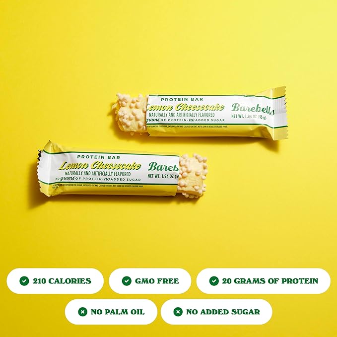 Barebells Protein Bar - Lemon Cheesecake - 20g Protein (12 Bars)