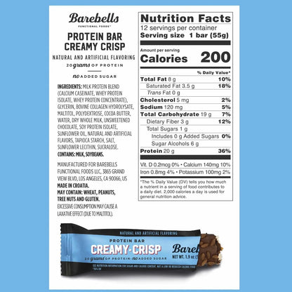 Barebells Protein Bar - Creamy Crisp - 20g Protein (12 Bars)