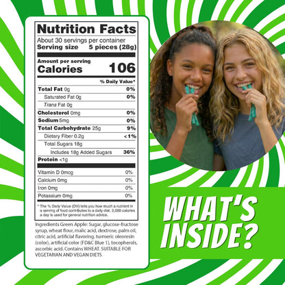Sour Power - Green Apple Straws (24 Pack)