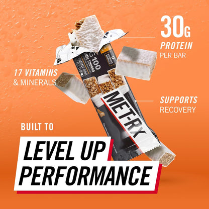 MET-Rx Big 100 Vanilla Caramel Churro – High Protein Bars (9 Bars)