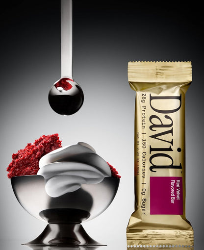 David Protein Bar - 28g Protein - Red Velvet (12 Bars)