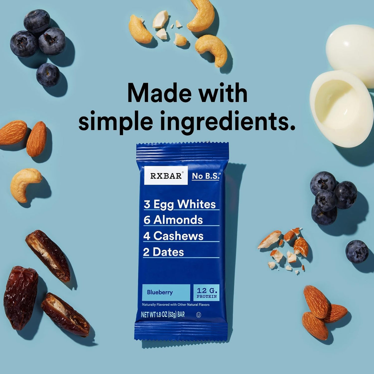RXBAR Protein Bars – Blueberry (12 Bars)
