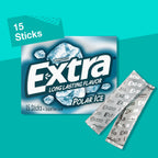 EXTRA Polar Ice Sugar Free Chewing Gum – 15 Stick Packs (Pack of 10)