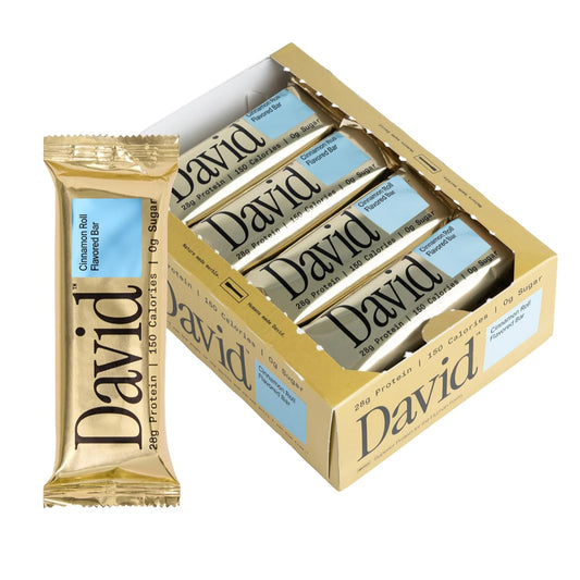 David Protein Bar - 28g Protein - Cinnamon Roll (12 Bars)