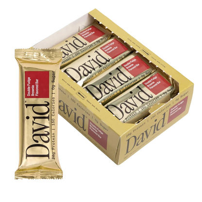 David Protein Bar - 28g Protein - Fudge Brownie (12 Bars)