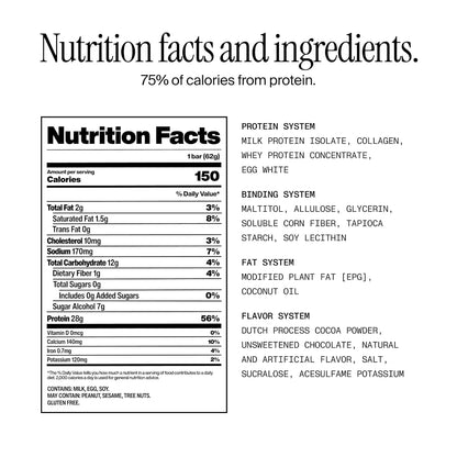 David Protein Bar - 28g Protein - Fudge Brownie (12 Bars)