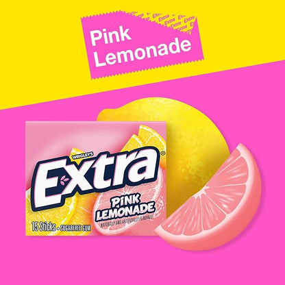 EXTRA Sugar Free Chewing Gum - Pink Lemonade - 150 Sticks (10 Packs)