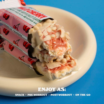 Barebells Wild Cherry Protein Bar – 20g Protein, No Added Sugar, 12 Count Box