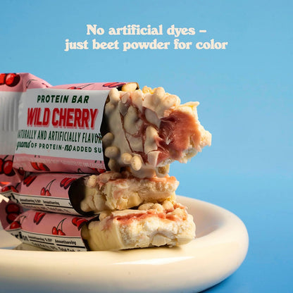 Barebells Wild Cherry Protein Bar – 20g Protein, No Added Sugar, 12 Count Box