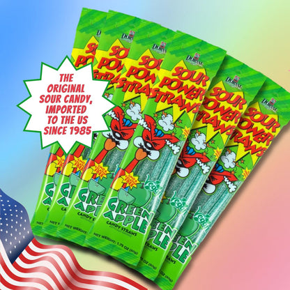 Sour Power - Green Apple Straws (24 Pack)
