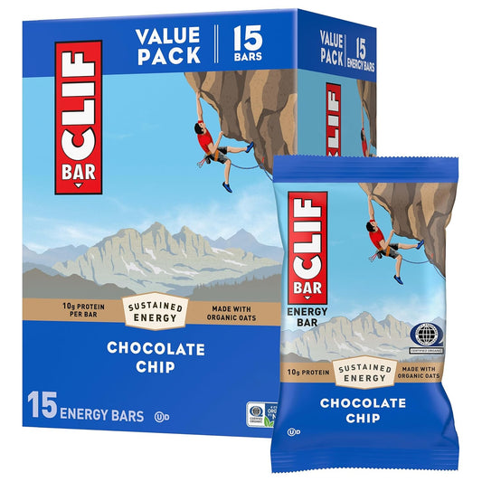 CLIF BAR - Energy Protein Bars - Chocolate Chip (15 Pack)