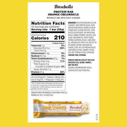Barebells Protein Bars – Orange Creamsicle - 20g Protein (12 Bars)