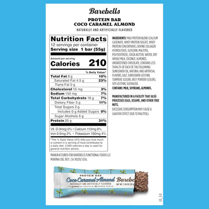 Barebells Protein Bars Coco Caramel Almond – 20g Protein (12 Bars)