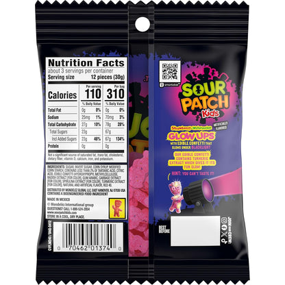 Sour Patch Kids Glow Ups Strawberry-Watermelon Soft & Chewy Candy – 3.08 oz Bags (12 Pack)