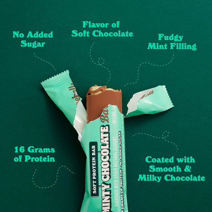 Barebells Soft Protein Bar - Minty Chocolate - 16g Protein (12 Count)