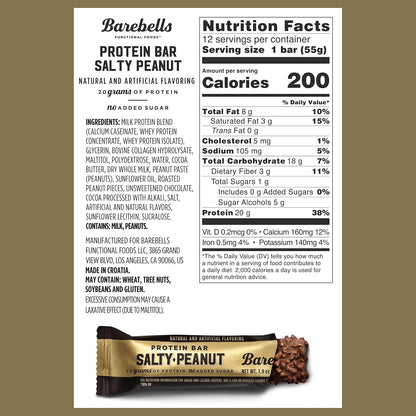 Barebells Protein Bar - Salty Peanut - 20g Protein (12 Bars)