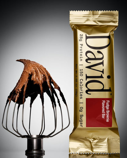 David Protein Bar - 28g Protein - Fudge Brownie (12 Bars)