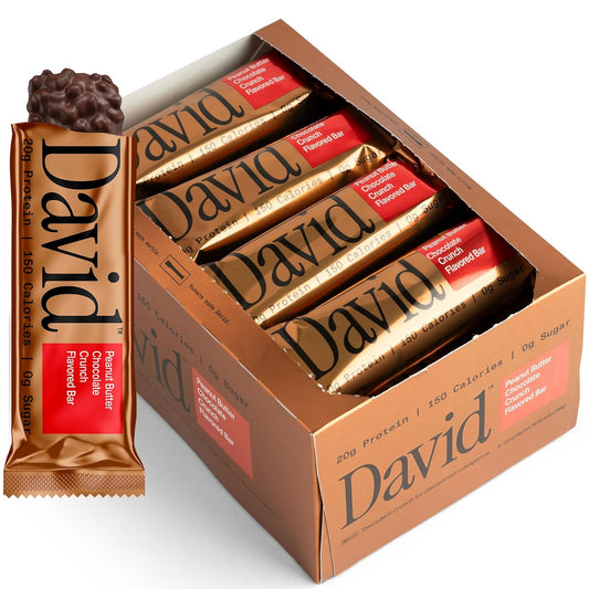David Bronze High Protein Bars - Peanut Butter Chocolate (12 Bars)