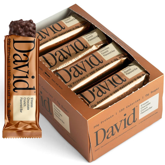 David Bronze High Protein Bars - S'mores Chocolate Crunch (12 Bars)