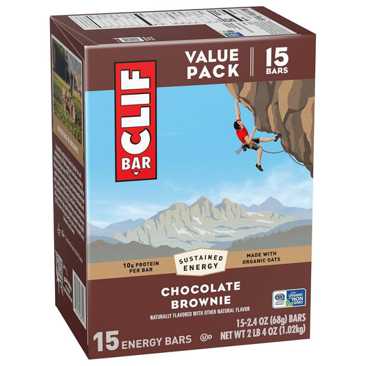 CLIF BAR - Energy Protein Bars - Chocolate Brownie (15 Pack)