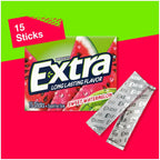 Extra Sweet Watermelon Sugar Free Chewing Gum - 15 Stick Packs (Pack of 10)