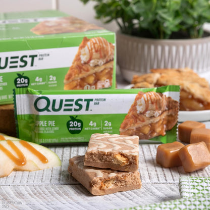 Quest Apple Pie Protein Bars – High Protein, Low Carb Bars (12 Count)