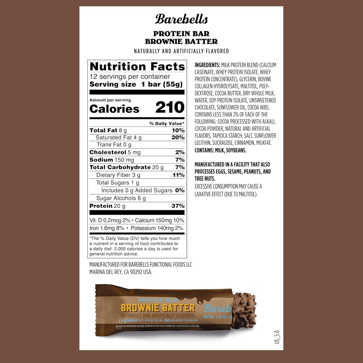 Barebells Protein Bars – Brownie Batter (12 Bars)