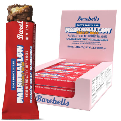 Barebells Soft Protein Bar - Marshmallow Peanut Road - 16g Protein (12 Bars)