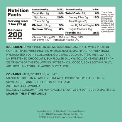 Barebells Soft Protein Bar - Minty Chocolate - 16g Protein (12 Count)