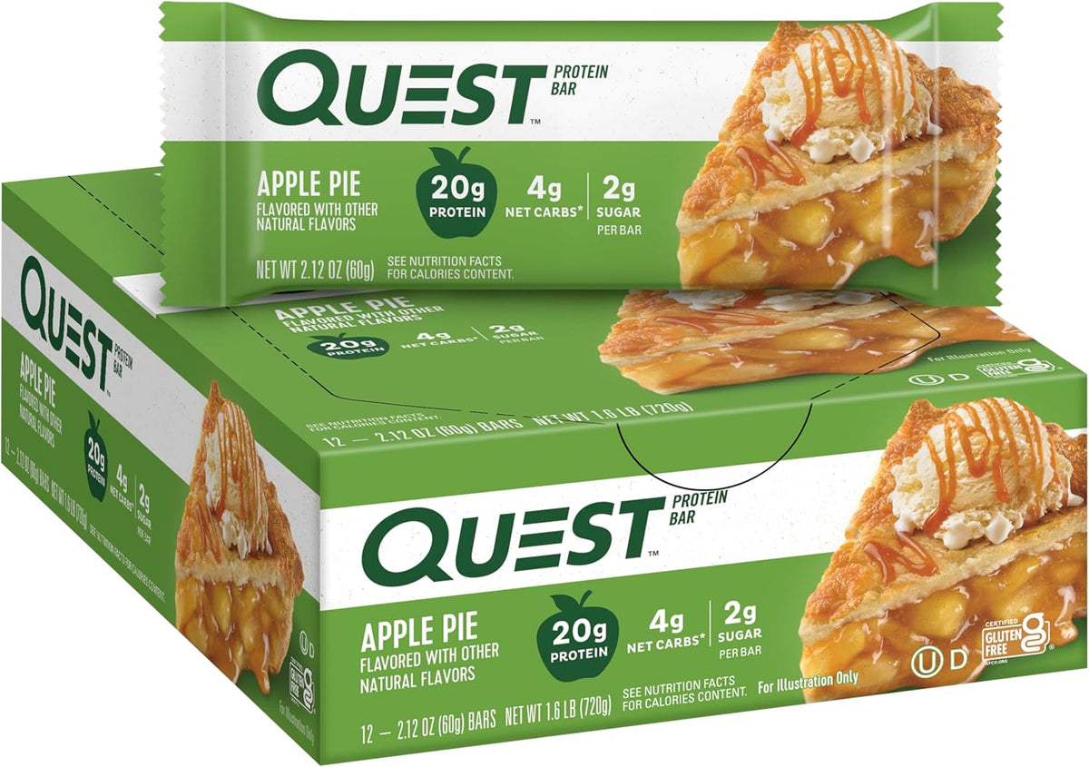 Quest Apple Pie Protein Bars – High Protein, Low Carb Bars (12 Count)