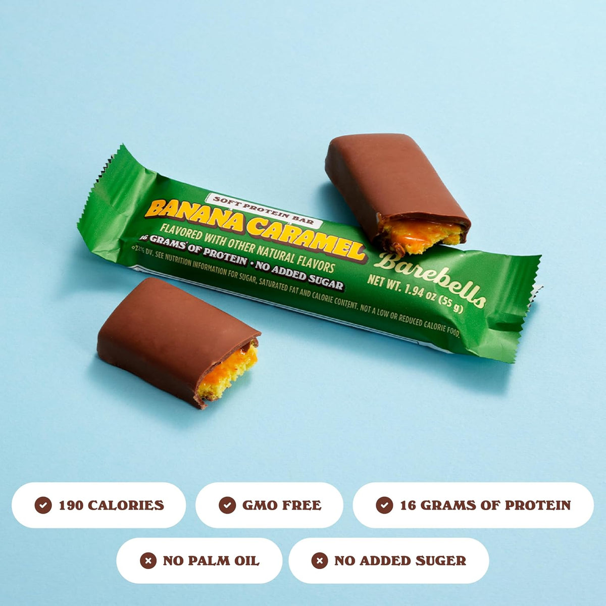 Barebells Soft Protein Bar - Banana Caramel - 16g Protein (12 Bars)