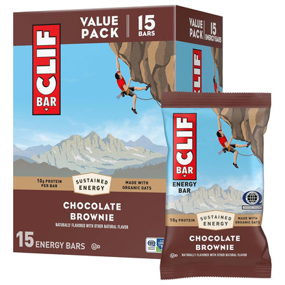 CLIF BAR - Energy Protein Bars - Chocolate Brownie (15 Pack)