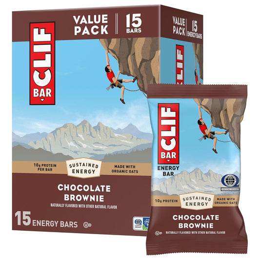 CLIF BAR - Energy Protein Bars - Chocolate Brownie (15 Pack)