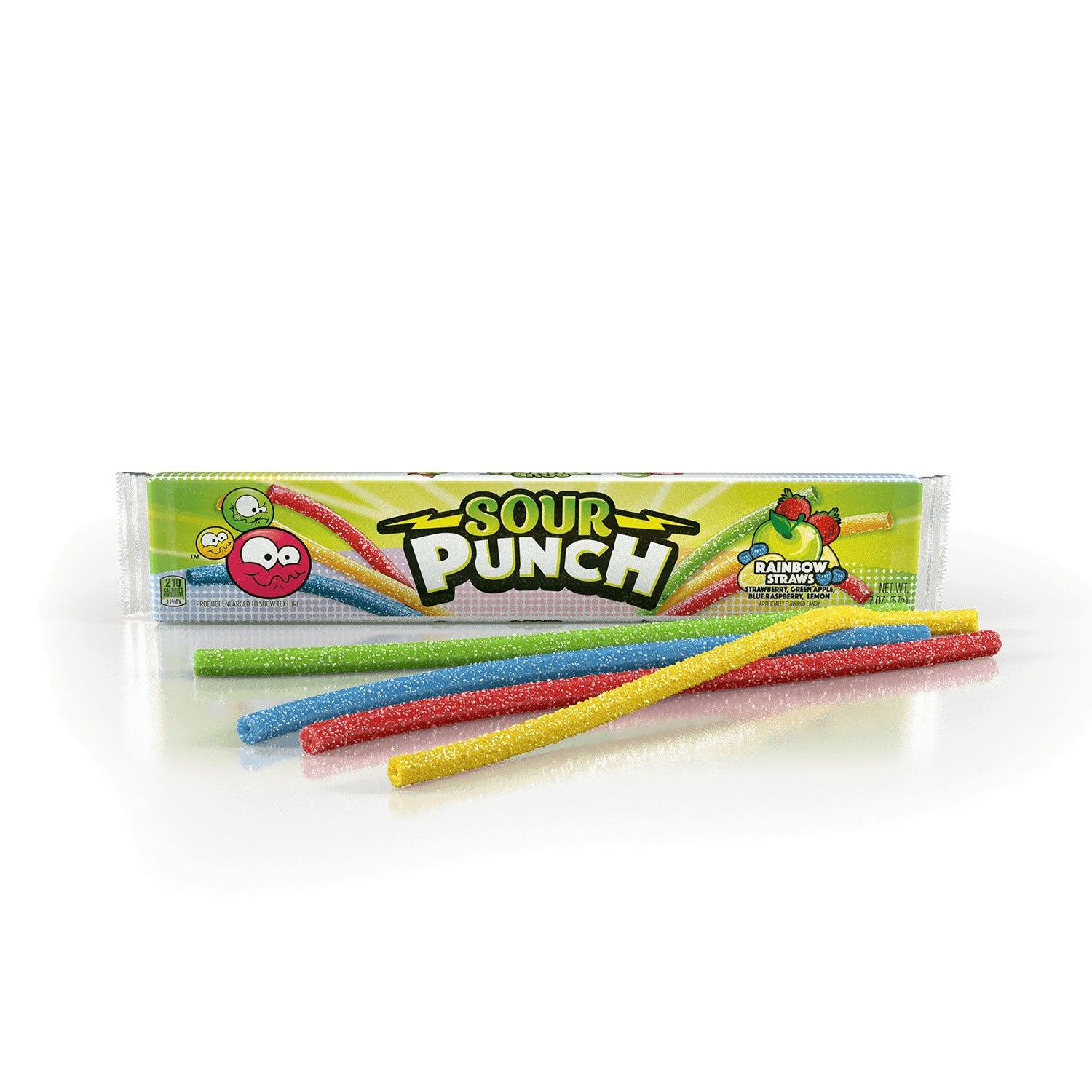 Sour Punch Straws – Rainbow Fruit Flavors, 2 oz