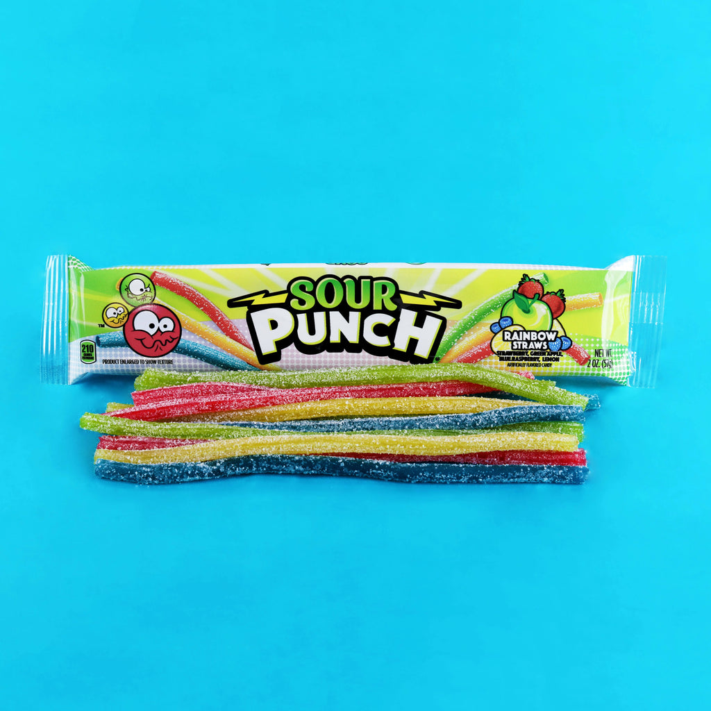 Sour Punch Straws – Rainbow Fruit Flavors, 2 oz